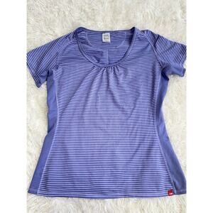 The North Face “ Vapor Wick” Women’s Sz. L Purple Striped Top.